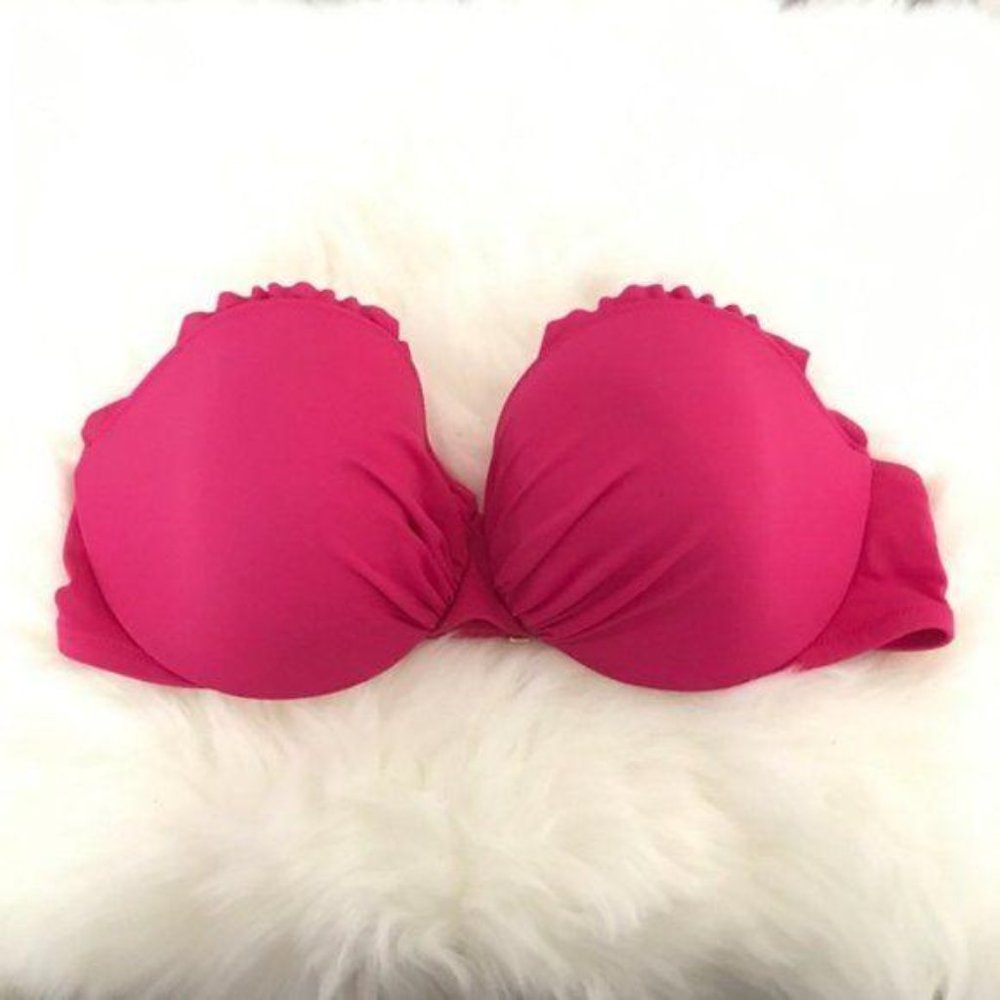 VICTORIAS SECRET hot pink bandeau bikini top BA1